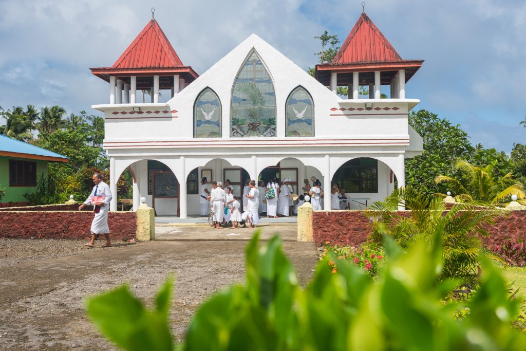 Sunday church, Samoa.